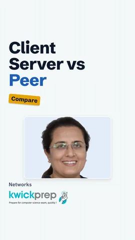 A table comparing client server and peer to peer on server, security and example.