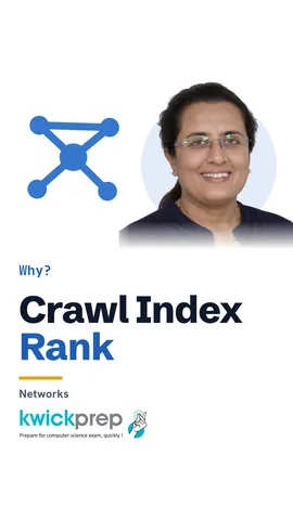 A table of the three search stages: crawling visits pages, indexing stores words, ranking orders results.