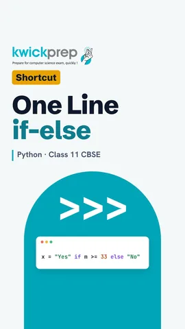 Python code m = 40, x = "Yes" if m >= 33 else "No", printing Yes.