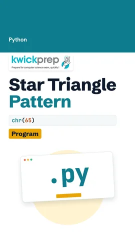 A star triangle growing row by row, with a number triangle and a letter triangle beside it.