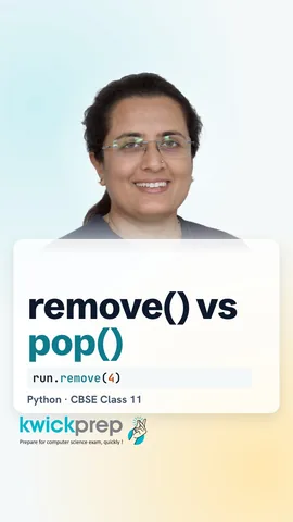 Code using remove, reverse, count, pop and index on the list [4, 6, 4, 1] with outputs.