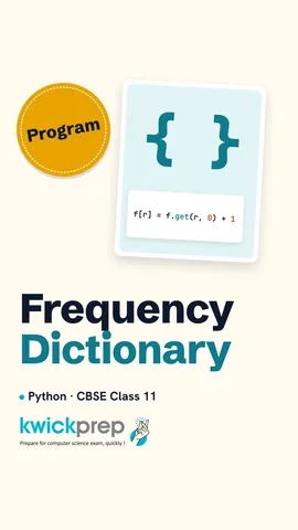 A frequency dictionary counting the runs off six balls, using get with a default of 0.
