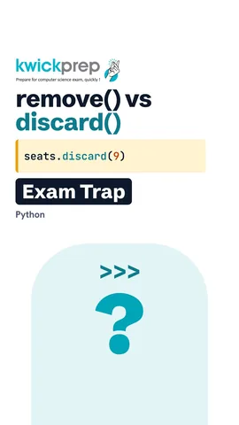 Code using add, update and discard on seats, printing {1, 2, 3, 4, 5}.