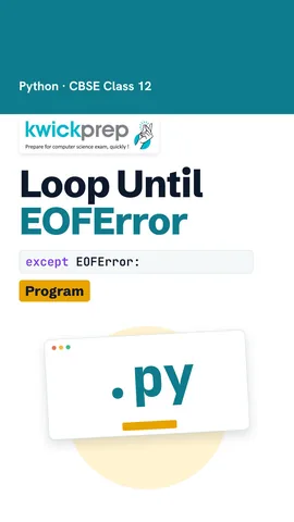 A while True loop inside try loading records, with except EOFError ending it.