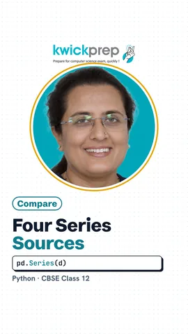A table of four Series sources with the index each produces.