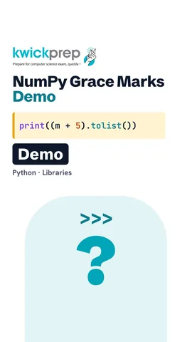 Python code adding 5 to a numpy array of marks and printing the list and mean 65.0.