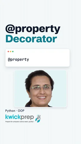Python code with @property marks returning 88, printed with no brackets.