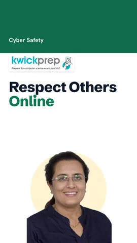 Four rules for respecting others online, listed on screen.
