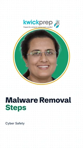 Four malware removal steps in order on screen.