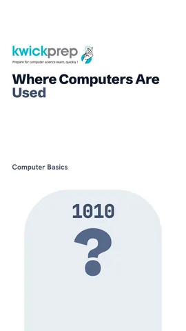 Table of computer uses: home UPI, school smart boards, work bank accounts, hospital scans.