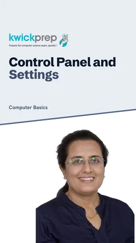 Slide: Control Panel classic options, Settings app newer, display network accounts.