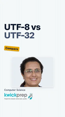Table comparing UTF-8 and UTF-32 byte sizes for A and the Hindi letter ka.
