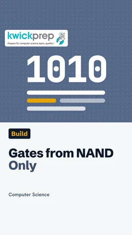 Table: NOT uses 1 NAND, AND uses 2, OR uses 3.