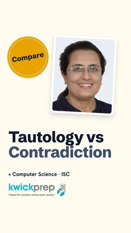 Table of tautology, contradiction and contingency with examples.