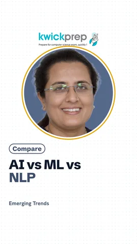Table of AI, ML and NLP with one example each.