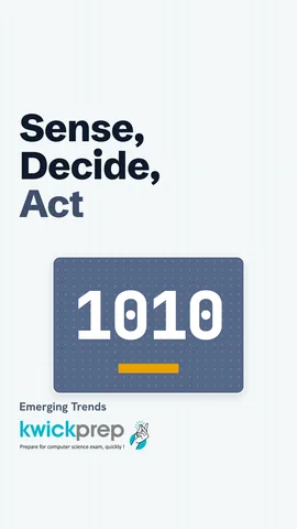 Sense, decide, act: sensors, controller and actuators of a robot.