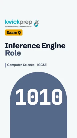 Exam question on the inference engine with a three-point answer.