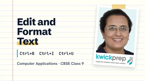 Edit and format text: text style (B, I, U), font type, font size, text colour, alignment of text. Format paragraphs with line and/or paragraph spacing.
