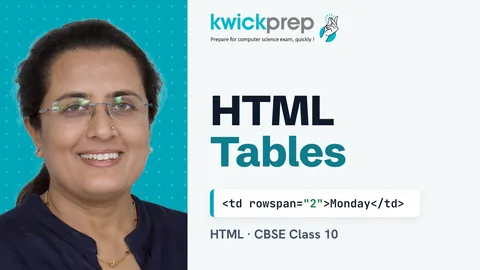 Create a table using the tags: table, tr, th, td, rowspan, colspan
