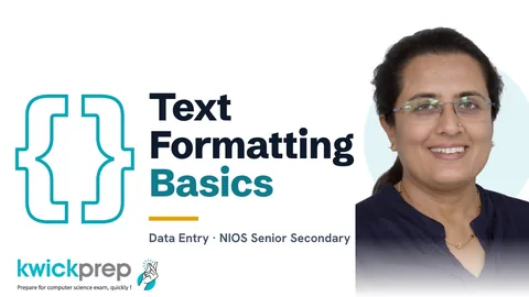 Text formatting: font, size, style and colour